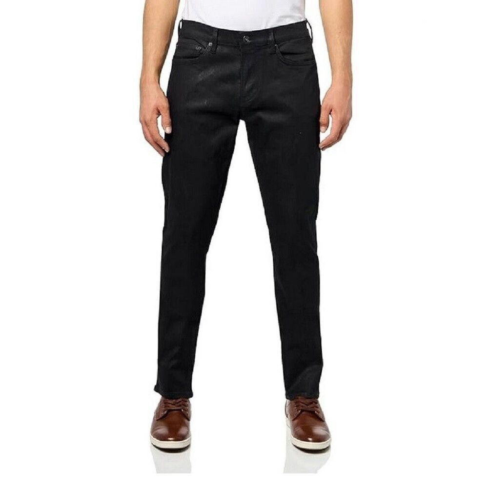 JOHN VARVATOS Jeans Mens Size 31 Black Slim Fit Waxed Coated JV 702 $248